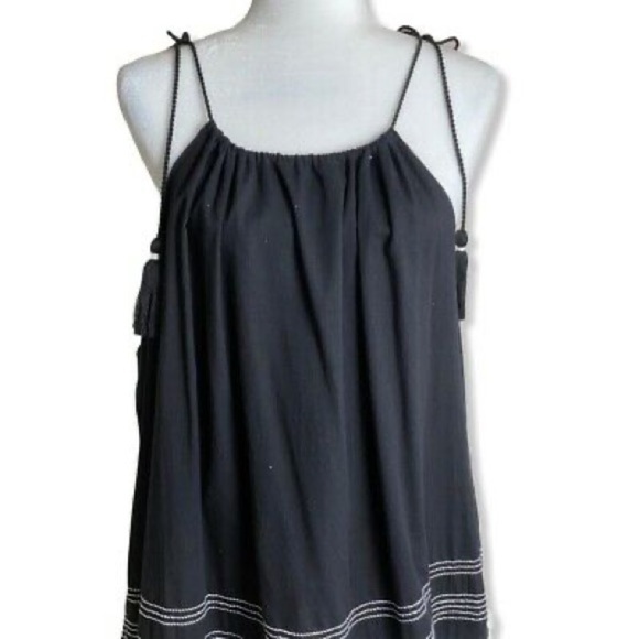 Chelsea & Theodore Women’s Black and White Fringed Skirted Tent Dress Size Med - Picture 9 of 9